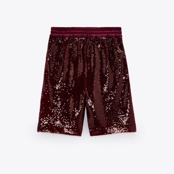 zara sequin shorts